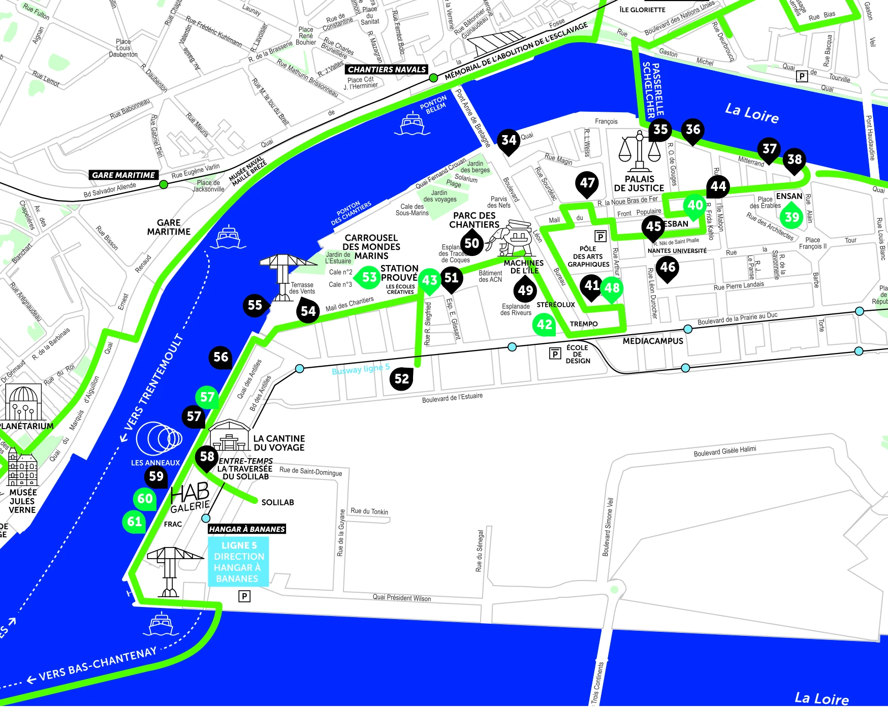 carte de la ligne verte nantes